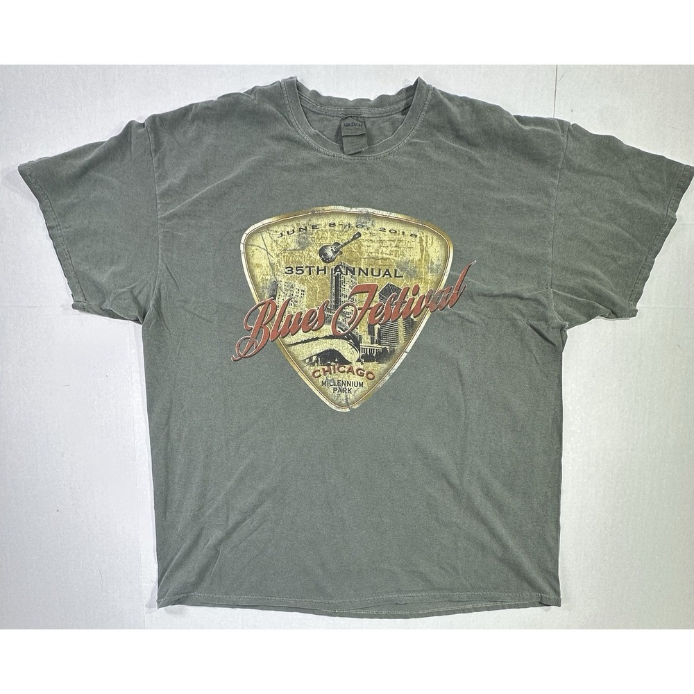 Chicago Blues Festival 2018 T-Shirt Men's 2XL Gray Millennium Park Music Te